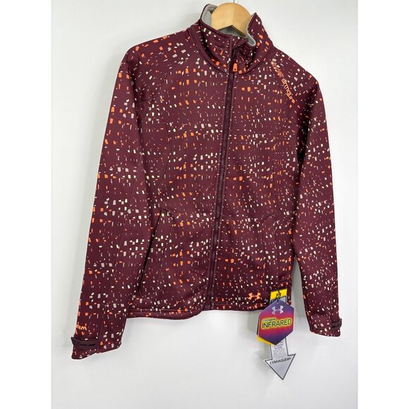 Under Armour Women's Coldgear Infrared Softershell Jacket Burgundy Small NEW - Picture 2 of 5